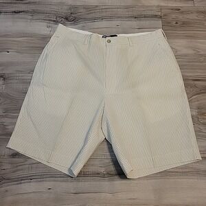 Polo Ralph Lauren‎ Shorts Mens 36 Beige White Seersucker Chino  100% Cotton VGT